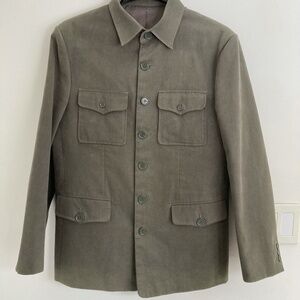 Grey moleskin 7-button chore blazer